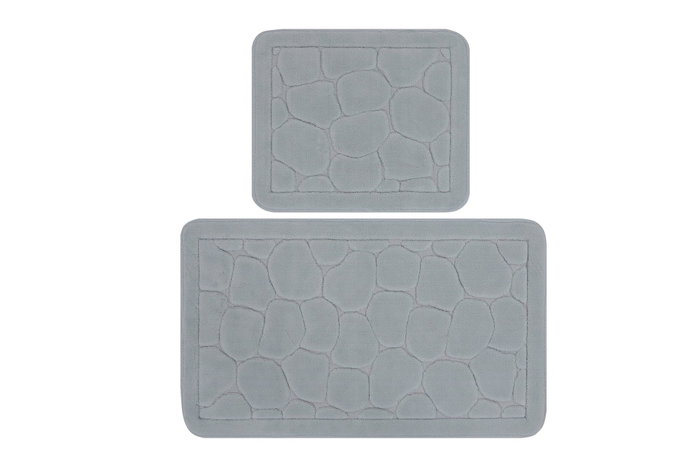 Mijölnir Juego de Alfombrillas de Baño de Algodón Lino - Blue, 2 Piezas